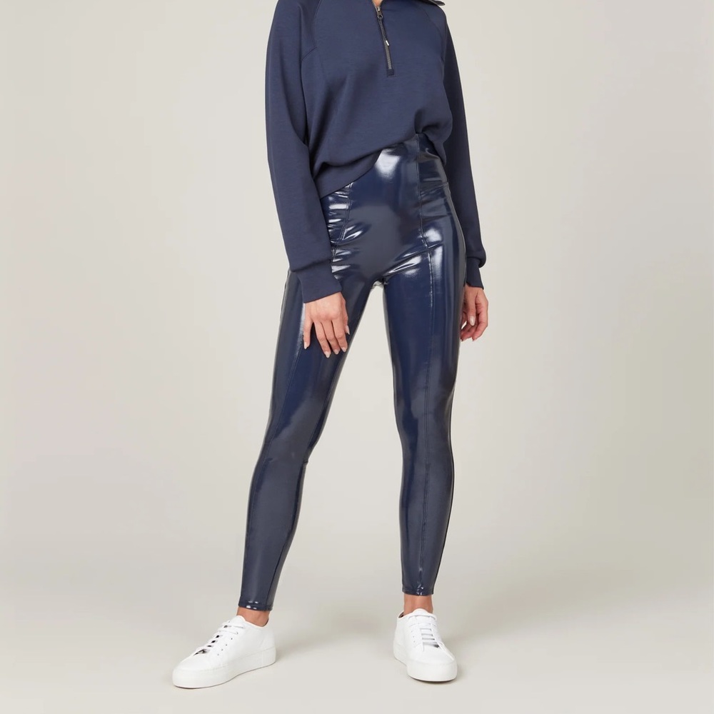 Spanx faux patent leggings
